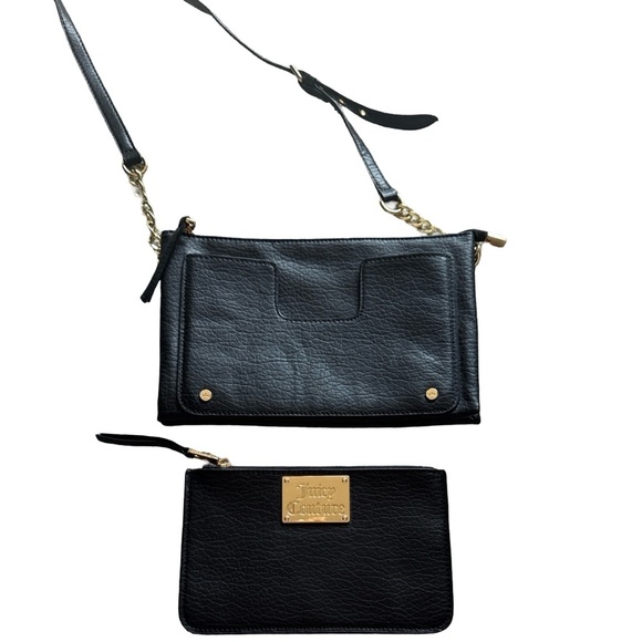 Juicy Couture Black and Gold Crossbody Bag with Removable Hand Clutch - Picture 14 of 14